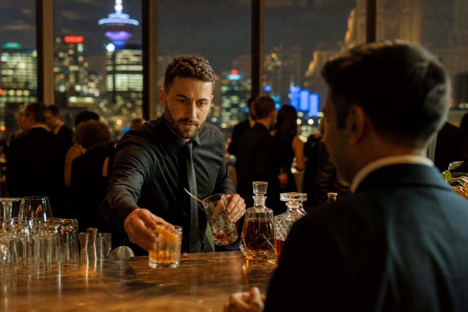 Event staff working a Vancouver venue before guests arrive